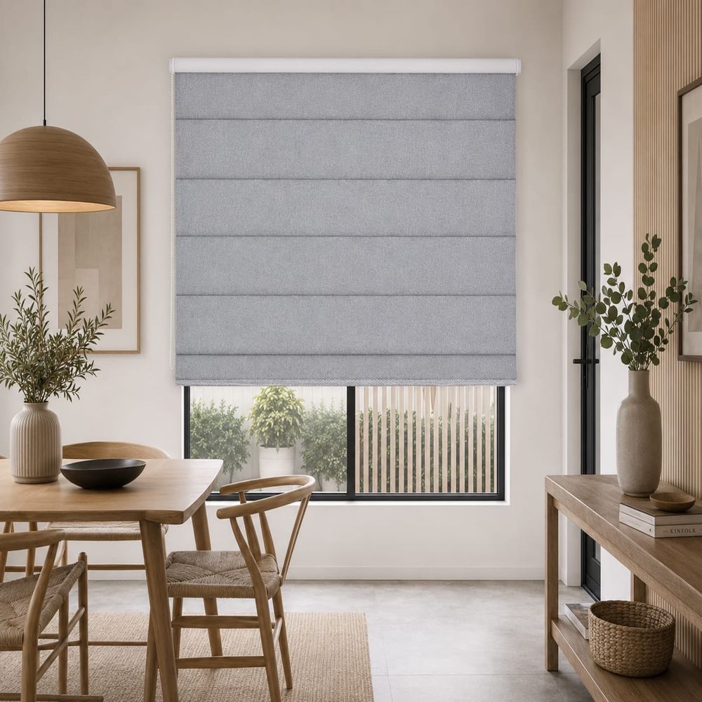 Persiana Romana Premium Blackout clásico Gris