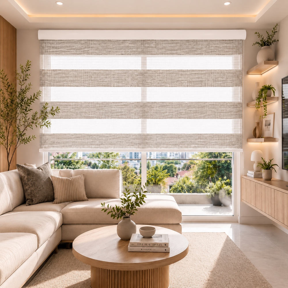 Persiana Sheer Elegance Sheer Screen Gris/blanco