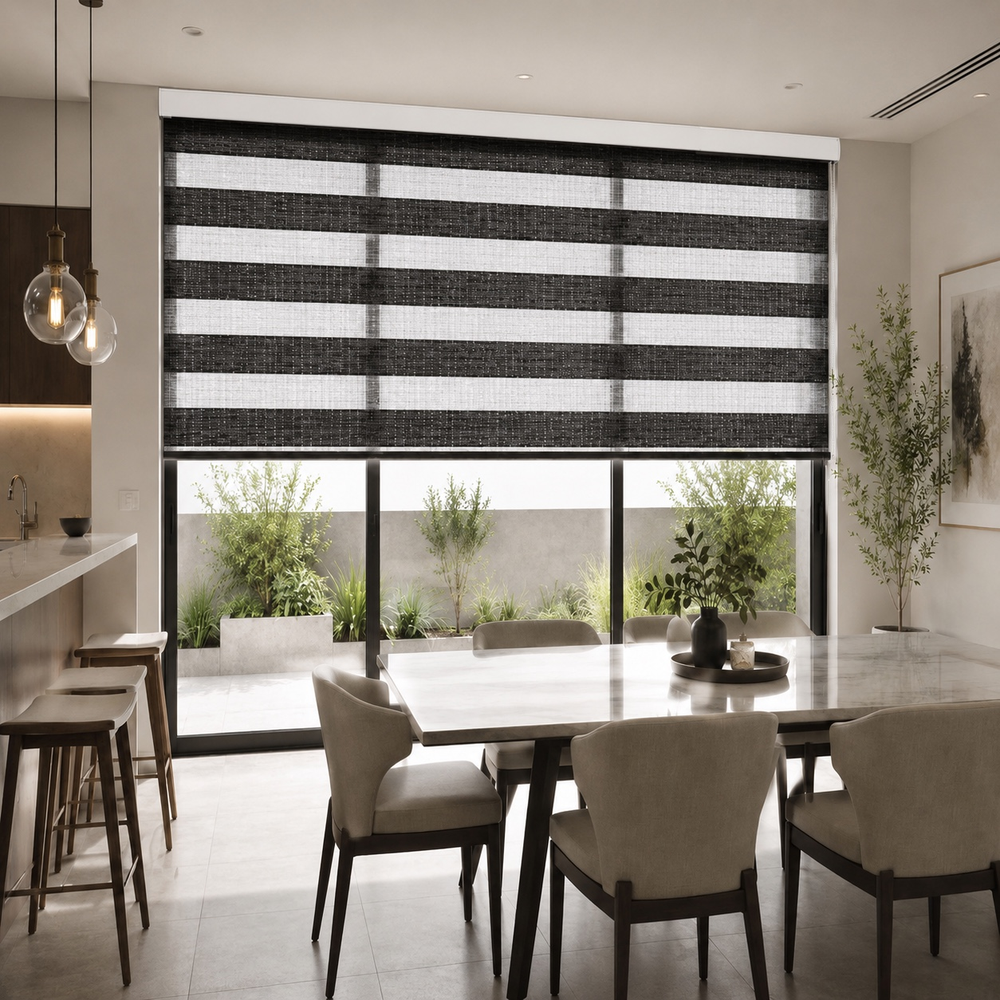 Persiana Sheer Elegance Sheer Screen Gris/negro