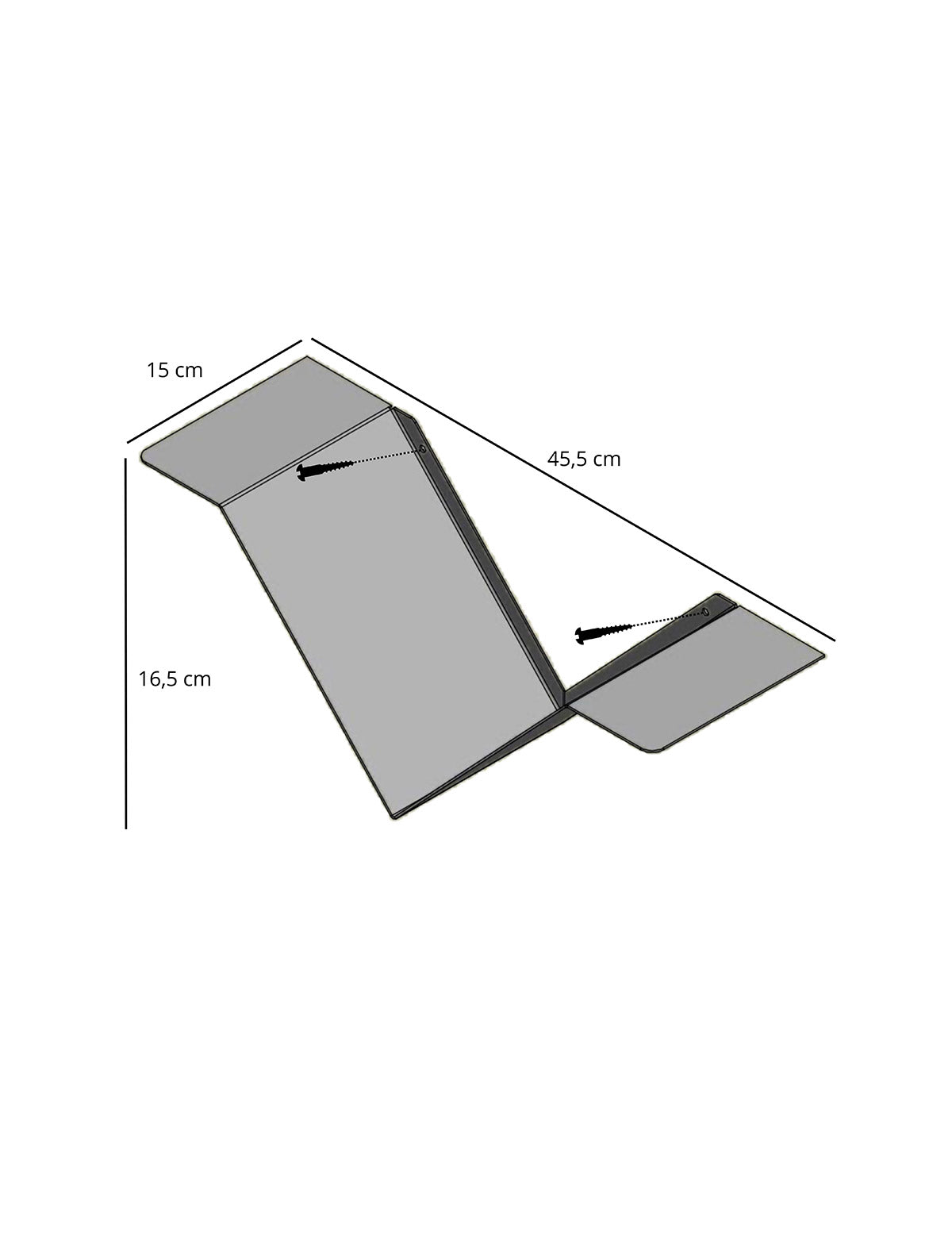 Repisa Flotante De Metal Alma  45,5  x 15  x 15 cm