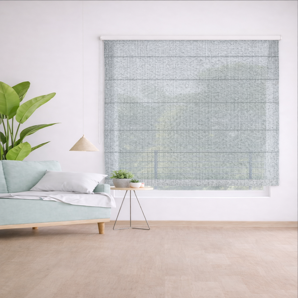 Persiana Romana Premium Screen Noa Gris/Blanco