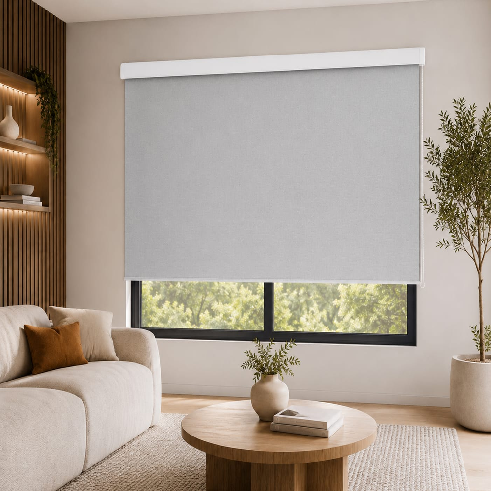 Persiana Enrollable Premium Blackout Clasico Gris