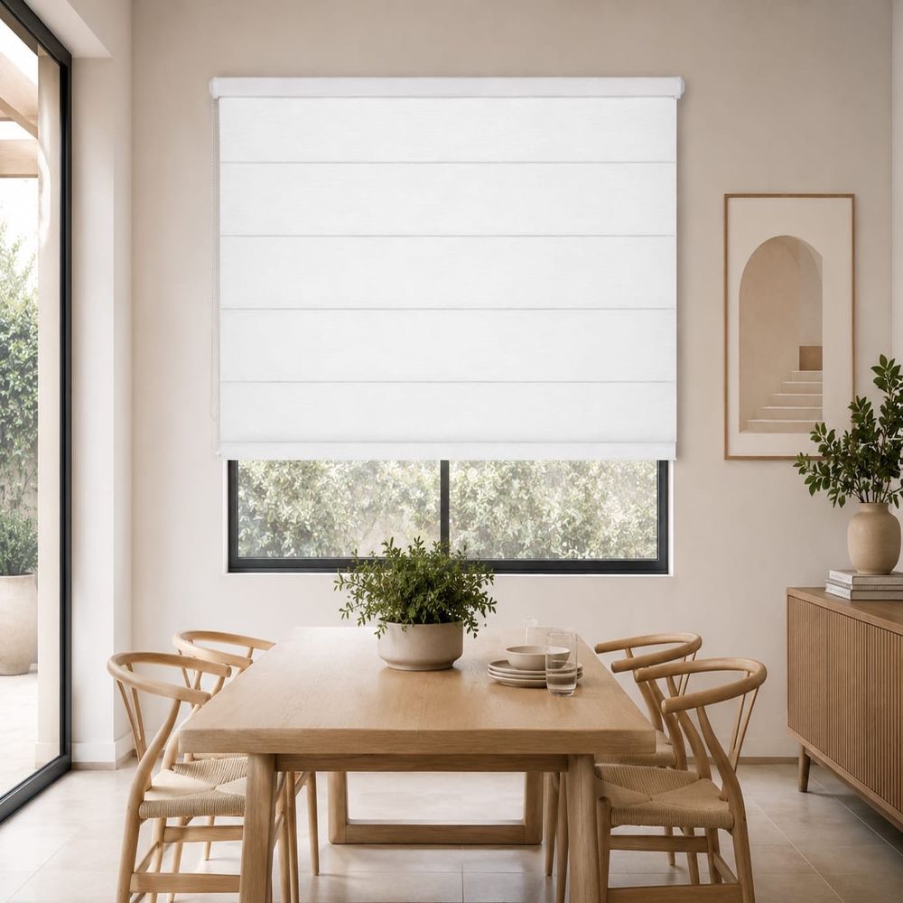 Persiana Romana Premium Blackout clásico Blanco