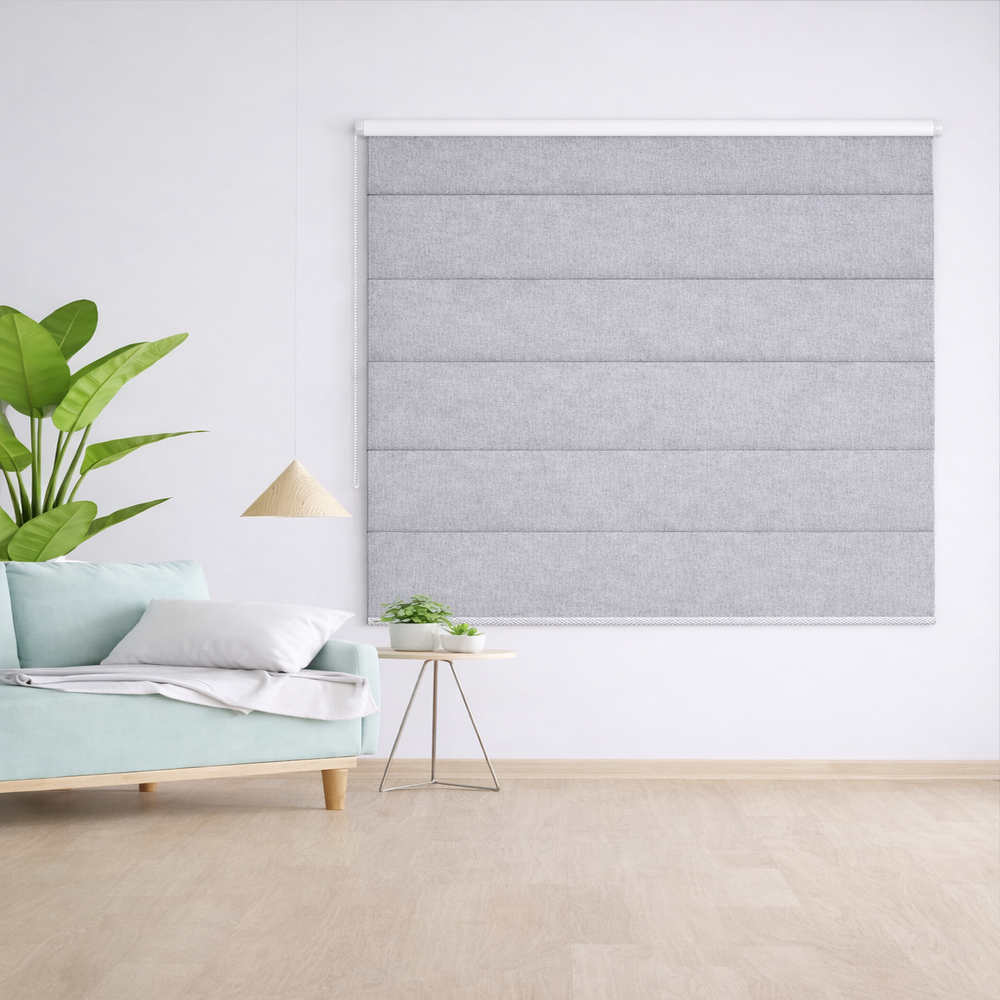 Persiana Romana Premium Blackout clásico Gris